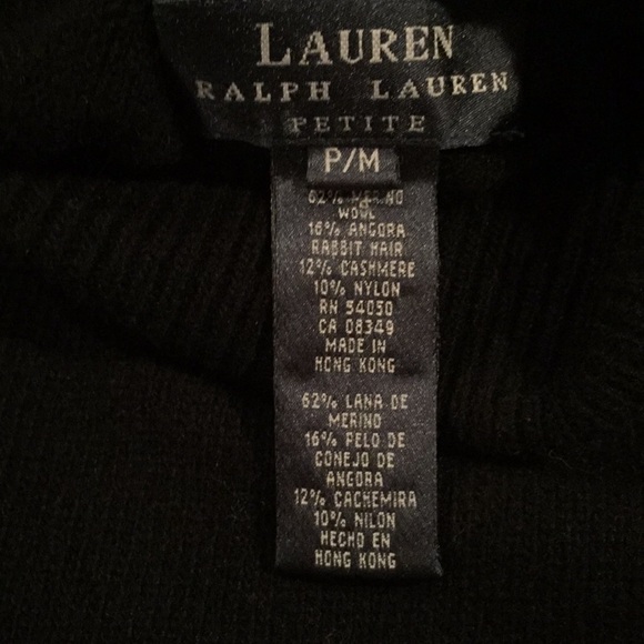 Lauren Ralph Lauren Black roll- neck petite P/M - Picture 3 of 4